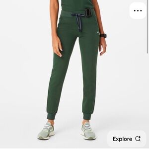 FIGS Zamora Jogger British Racing Green Scrub Pants